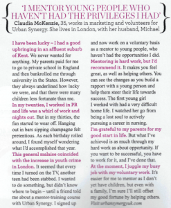 Claudia in Red Magazine