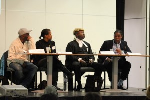 Menelik Shabazz, Monica Thompson, Courtenay Griffiths and Serge Betsen