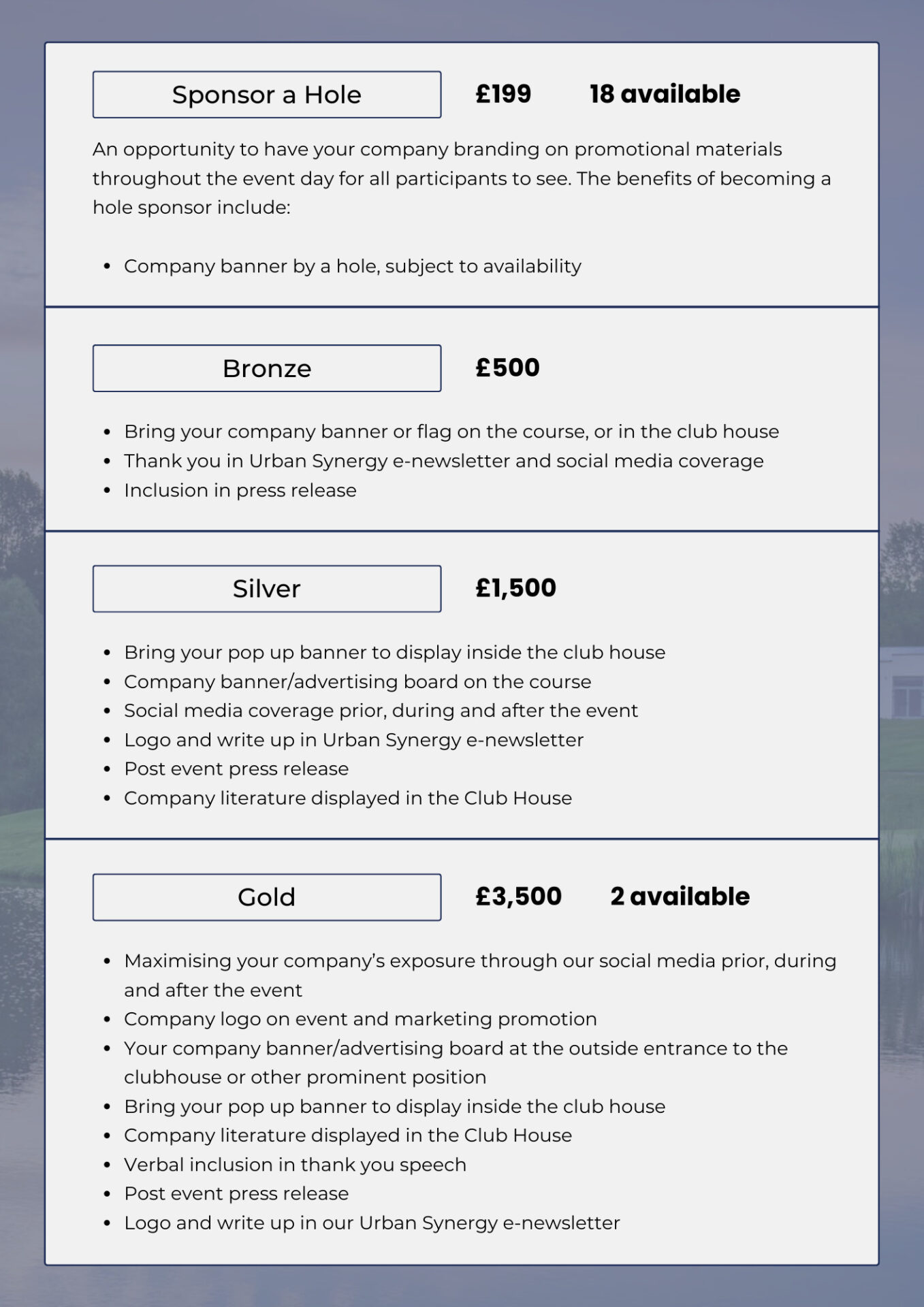 Golf Day Sponsorship Package - 2