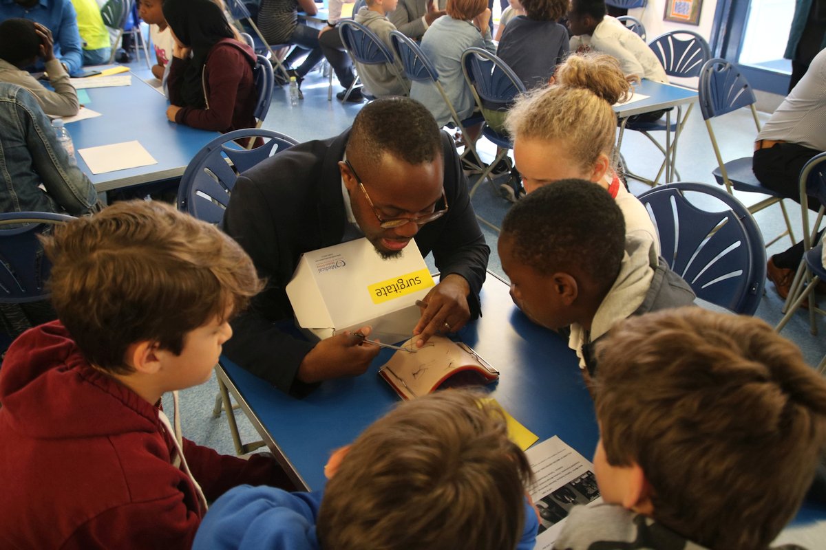 An NHS Surgeon talks about his career path and demonstrates to children how they train to be surgeons.