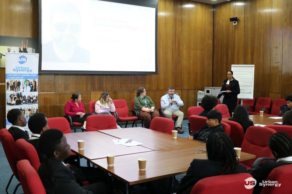 Students attending an Urban Synergy Insight Day at Lewisham Council Civic Suite in Catford